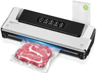 [Updated 2024] Bonsenkitchen Vacuum Sealer Machine + 5 Vacuum Bags, Fast-Compact Food Sealer, Multi-Functional Food Vacuum Sealer with Accessory Hose, Silver