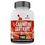 EBYSU L-Carnitine L-Tartrate Supplement - 180 Capsules - Workout Support Supplements (500mg)