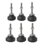 Mesee 6 Pieces M8 Adjustable Levelling Feet,Threaded Swivel Foot Furniture Leg Levelers for Tables Chairs Cabinets Workbench Shelving Rack