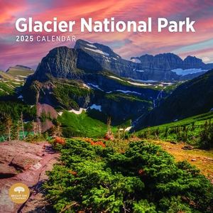 2025 Glacier National Park Monthly Wall Calendar by Bright Day, 12 x 12 Inch National Park Scenic Photography