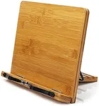 wishacc Bamboo Book Stand, Adjustab