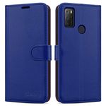 iCatchy For Alcatel 1S / 3L 2021 Case Leather Wallet Book Flip Folio Stand View Cover Compatible with Alcatel 1S / 3L 2021 Phone Cover (Blue)