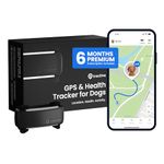 Tractive Smart Dog GPS Tracker with 6 Months Subscription | Live Pet Tracker with Virtual Fence | Heart and Respiratory Rate Monitoring | Bar Monitoring | Dog Collar Bracket (Black)