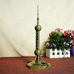 Lilone Oriental Pearl Metal TV Tower Statue Showpiece for Home Décor and Occasion Gifting (5 Inch) | TV Tower Shanghai Statue