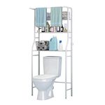 UDEAR 3 Shelf Bathroom Space Saver,Over The Toilet Rack,Bathroom Corner Stand Storage Organizer Accessories,The Washing Machine,with Hanging Rod,Bathroom Tower Shelf,White