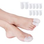 Gel Toe Caps Covers, Faireach Toe Sleeves Protectors for Big Toe and Small Toe, Cuttable Tubes and Close Toe Cushions to Prevent Blisters, Corns and Calluses, for Men and Women, 10 Pieces