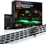 OPT7 Aura Aluminum Underglow LED Lighting Kit for Truck with Remote Control, Exterior Neon Accent Underbody Strip, Multicolor Mode, Waterproof, Soundsync, Aluminum Casing, Door Assist, Smart LED