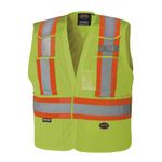 Pioneer Hi-Vis 5-pt Tear-Away Traffic Safety Vest - Breathable Poly Mesh - Drop Shoulder – Hi Vis Yellow/Green - V1021560-S/M