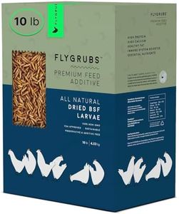 FLYGRUBS Superior to Dried Mealworms for Chickens (10 lb) - 85X More Calcium Than Meal Worms - Non-GMO Poultry Feed & Molting Supplement - Black Solider Fly Larvae Treats for Hens Ducks Wild Birds