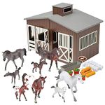 CP Toys 23 Pc. Deluxe Horse Stable Play Set with 4 Horses, 4 Ponies and Accessories