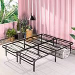 Zinus SmartBase Double Bed frame - Bed 135x190 cm - 35 cm Height with Underbed Storage - Metal Platform Bed frame great for a guest bed - Black