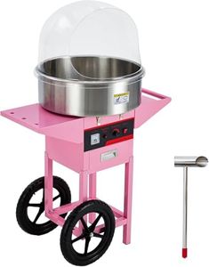 GarveeTech Electric Cotton Candy Machine - 980W Commercial Floss Maker, Stainless Steel Bowl, Sugar Scoop, Drawer, Ideal for Home [Pink]