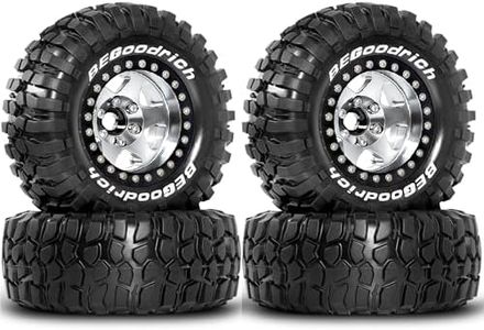 REDSPIDER 1.9'' Rock Crawler Tires OD 95mm/3.74'' (4PCS) For 1/12 RC Crawler MJX H12Y+ H12P Upgrade Replacement Tires (Silvery)