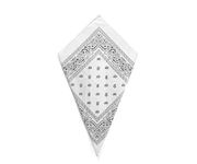 White Paisley Bandana Head Scarf Headbands Handkerchief Cowboy Cotton Bib Party Face Covering Headwear For Motorcycling Mens Womens Unisex