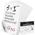 Mehaving Dry Erase Sticky Note Pads 3x5"| 12pcs Reusable Small White Board Stickers for Fridge,Door,Desk| Office,School Supplies| Removable Labels Strips Tags Notepad Sheets| Eco Friendly Products