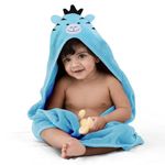 LuvLap Hooded Baby Bath Towel for New Born, Super Soft, Made with Super Soft and Highly Absorbent 100% Zero Twist Cotton, Can be Used for Baby Swaddling (Aqua Blue Zebra)