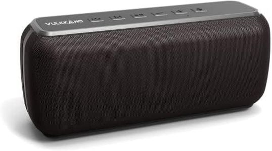 VULKKANO Blast XL Enceinte Bluetooth Puissante 60W, Haut Parleur Portable avec Bluetooth 5.0, Autonomie 20 hrs, Technologie TWS, USB-C, Chargement Rapide, AUX