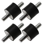 ECSiNG 4 Packs M8 Double Male Anti Vibration Rubber Mount Kit 25x20mm for Air Compressor Pump Rubber Shock Absorber Mount Bobbin