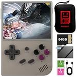 New Upgrade Version RG35XX Handheld Game Console with Custom Portable Case 3.5 Inch IPS Screen Linux System Retro Games Consoles Built-in 64G TF Card 5500+ Classic Games Support HDMI and TV Output