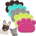 JOYJULY PVC Pet Dog Cat Puppy Kitten Dish Bowl Food Water Placemat Mat Paw Shape (Blue)