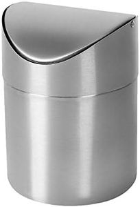 Stainless Steel Desktop Trash can Mini Storage Container Kitchen Makeup Bathroom Bedroom Table countertop Trash can