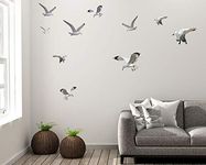 Seagull Wall Art Decor Decals Beach Scene Stickers Flock of Flying Birds Coastal Vinyl Living Rooms Bathroom Office Playroom Teen Girls Boys Toddler Peel & Stick (Seagulls)