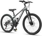 Glerc 24 Inch Kids Bike, Kids Mountain Bike for Boys and Girls Ages 9-15, 21-Speed Skyline Bicycle with Front Suspension and Disc Brakes, Charcoal Black