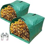 Gardzen 2-Pack Large Yard Dustpan-Type Garden Bag for Collecting Leaves - Reuseable Heavy Duty Gardening Bags, Lawn Pool Garden Leaf Waste Bag - 53 Gallon Per Bag, Come with Gloves