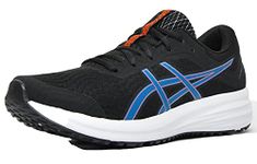 ASICS Men's Patriot 12 Black/Reborn Blue Sneaker (1011A823.004), 9 UK