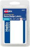 Avery Hello My Name is Name Tags, 2-1/3" x 3-3/8", White with Blue Border, 25 Removable Name Badges (06175)