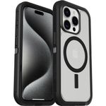 OtterBox Defender XT Case for iPhone 15 Pro with MagSafe, Shockproof, Drop Proof, Ultra-Rugged, Protective Case, 5X Tested to Military Standard, Clear/Black