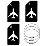 Storite Pack of 3 Luggage Tags, Silicon Luggage Tags with Steel Loop Travel Bag Tags for Easily Identification of Bags (Black)