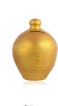 Keshika Clay Made Round Shape Piggy Money Bank Terracotta Clay Coin Bank/mitti gullak/Coin Box Gift for Kids (Golden, Pack of 1)