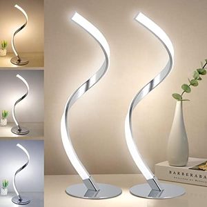 LED Lampada da Tavolo Dimmerabile, da Comodino, da Lettura, a Spirale 3000K-5000K (Caldo/Naturale/Freddo Bianco) da Scrivania, per Camera da Letto Soggiorno