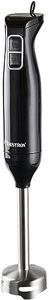 Bestron Hand Blender, Purée Stick with 2 Speed Levels and Ergonomic Handle, Removable Rod, Material: Stainless Steel, Colour: Black/Silver