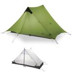 MOXIHIKE 3FULGEAR Lanshan 2 Tent 2 Person Ultralight Camping Tent, 3/4 Season Professional 15D Silnylon Rodless Tent for Camping, Climbing, Hiking (Green 4 Season)