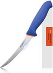 BOLEXINO 6 Inch Boning Knife, Flexible Curved Blade Processing Knife, Super Sharp Fillet Knife, German Stainless Steel Chef Knife W/Non-slip Softgrip for Kitchen Home Restaurant (Blue)