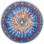 Stained Glass Panel - The Holy Spirit Round Stained Glass Window Hangings - Art Glass Window Treatments