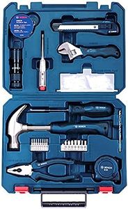 Bosch Hand Tool Kit (Blue, 66 Pieces) – Multi-Purpose Set with Hammer, Plier, Cutter, Torch, Wrench, Screwdriver Bits, Drill Bit, Tape, Screws & More