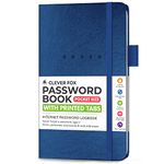 Clever Fox Password Book Pocket – Small Internet Address & Password Journal Organizer – Computer & Website Log-In Keeper Notebook (Mystic Blue)