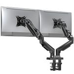 HUANUO Dual Monitor Mount-Monitor Stand with C Clamp/Grommet Mounting Base up to 30 Inch Computer Screens,Adjustable Spring Dual Monitor Arm with VESA Bracket 75/100 mm- Each Arm Holds 4.4 to 19.8lbs