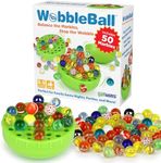 Funwares WobbleBall Marble Balancing Game – 50 Colorful Marbles Stored Inside for Easy Cleanup, Exciting Family Challenge for Kids & Adults, Fun Party Game, 1-4 Players, Perfect Holiday, Birthday Gift