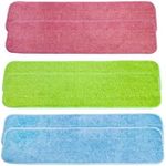 LTWHOME 24" Multi-Color Combination Microfiber Commercial Mop Refill Pads Fit for Wet or Dry Floor Cleaning (Pack of 6)