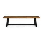 Christopher Knight Home 306036 Toby Outdoor Acacia Wood Bench, Sandblast Teak Finish and Black