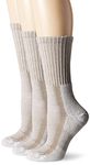 Thorlos Women's LTH Light Hiking Thick Padded Crew Sock, Tan (3 Pack), Medium