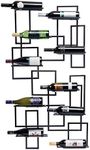 Oenophilia Mid Century Wall Mount Wine Rack - 10 Bottle, Large Metal Wine Rack, Modern Design, Wine Storage, Wall Decor