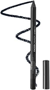 FACES CANADA Ultime Pro Longwear Eye Pencil - Solid Black 02, 1.2 g | 8 Hr Long Stay | Smooth One Stroke Application | Intense Color Pay Off | Soft Blendable Formula | Smudge Proof | Water Proof