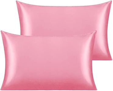 NTBAY Silk Satin Toddler Pillowcases - Set of 2 - Super Soft and Silky 14x20 Pillow Covers - Envelope Closure Pink Cooling Travel Pillow Cases for Nursery, Kids, Boys and Girls, 14 x 20 Inches