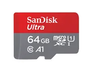 SanDisk Ultra 64GB microSDXC Memory Card + SD Adapter with A1 App Performance up to 100MB/s, Class 10, U1 - Amazon exclusive packaging