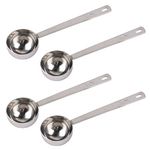 RP Remarkable Power, 4 Pack 30 ml Silver Stainless Steel Coffee Measuring Scoops with Long Handle 2 Tablespoon Long Handle Spoons